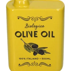 Fabrique de Styles Vases Et Soliflores>Vase huile d'olive en faïence h17cm Jaune