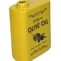 Fabrique de Styles Vases Et Soliflores>Vase huile d'olive en faïence h17cm Jaune