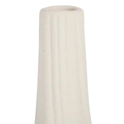 Fabrique de Styles Vases Et Soliflores>Vase long bouteille en faience - plisse Blanc cassé