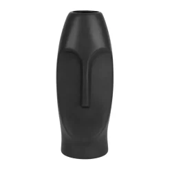 Fabrique de Styles Vases Et Soliflores>Vase mate face h24cm en gres Noir
