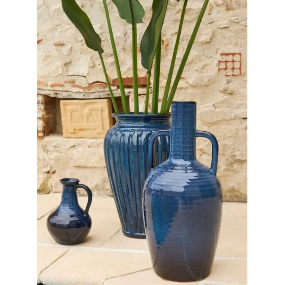Fabrique de Styles Vases Et Soliflores>Vase pichet en grès h24cm - Mijas Indigo