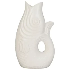 Fabrique de Styles Vases Et Soliflores>Vase Poisson en gres h39cm Blanc