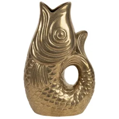 Fabrique de Styles Vases Et Soliflores>Vase poisson en grès h30.5 cm - Mer Doré