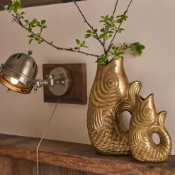 Fabrique de Styles Vases Et Soliflores>Vase poisson en grès h30.5 cm - Mer Doré