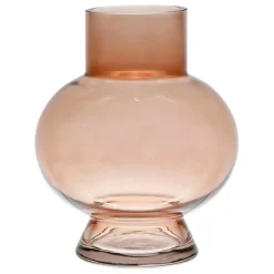 Fabrique de Styles Vases Et Soliflores>Vase rond en verre - madeira Brun