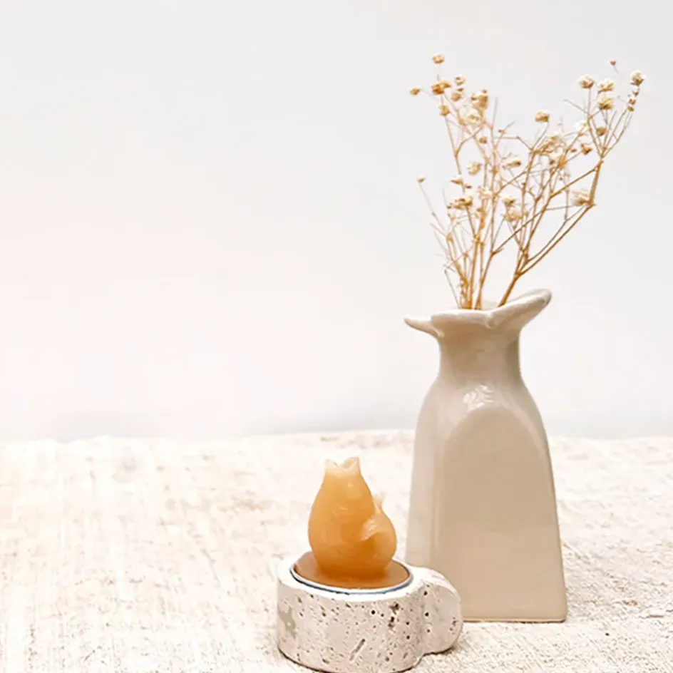 Fabrique de Styles Vases Et Soliflores>Vase soliflore en faïence h11cm Sable