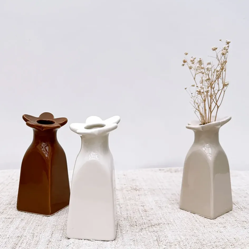 Fabrique de Styles Vases Et Soliflores>Vase soliflore en faïence h11cm Sable