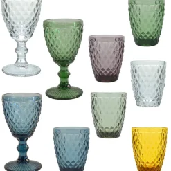 Fabrique de Styles Verres À Vin>Verre à pied en verre 20cl - Diamond Vert