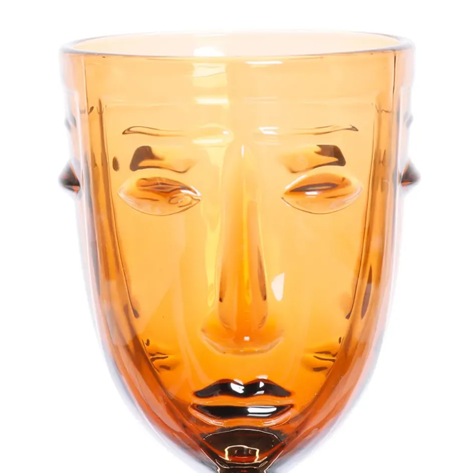 Fabrique de Styles Verres À Vin>Verre à pied visage Ambre