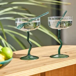 Fabrique de Styles Verres À Vin>Verre a pied en verre - Funny Emeraude