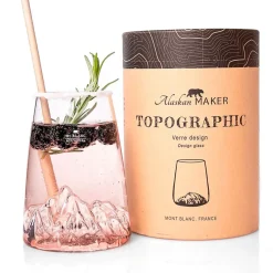 Fabrique de Styles Verres À Eau Et Gobelets>Verre design Mont Blanc - Topographic