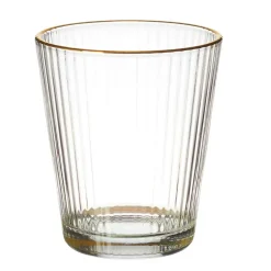 Fabrique de Styles Verres À Eau Et Gobelets>Verre liseré 30cl - Strie Doré