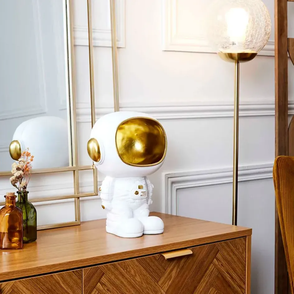 Fabrique de Styles Petits Objets Déco>Vide poche astronaute blanc et doré Blanc, Doré