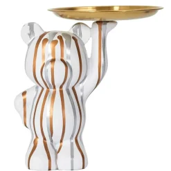 Fabrique de Styles Petits Objets Déco>Vide poche ours blanc Blanc, Doré