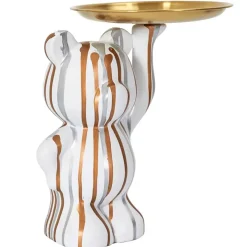 Fabrique de Styles Petits Objets Déco>Vide poche ours blanc Blanc, Doré