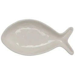 Fabrique de Styles Petits Objets Déco>Vide poche poisson en dolomite écru 20x10cm Ecru