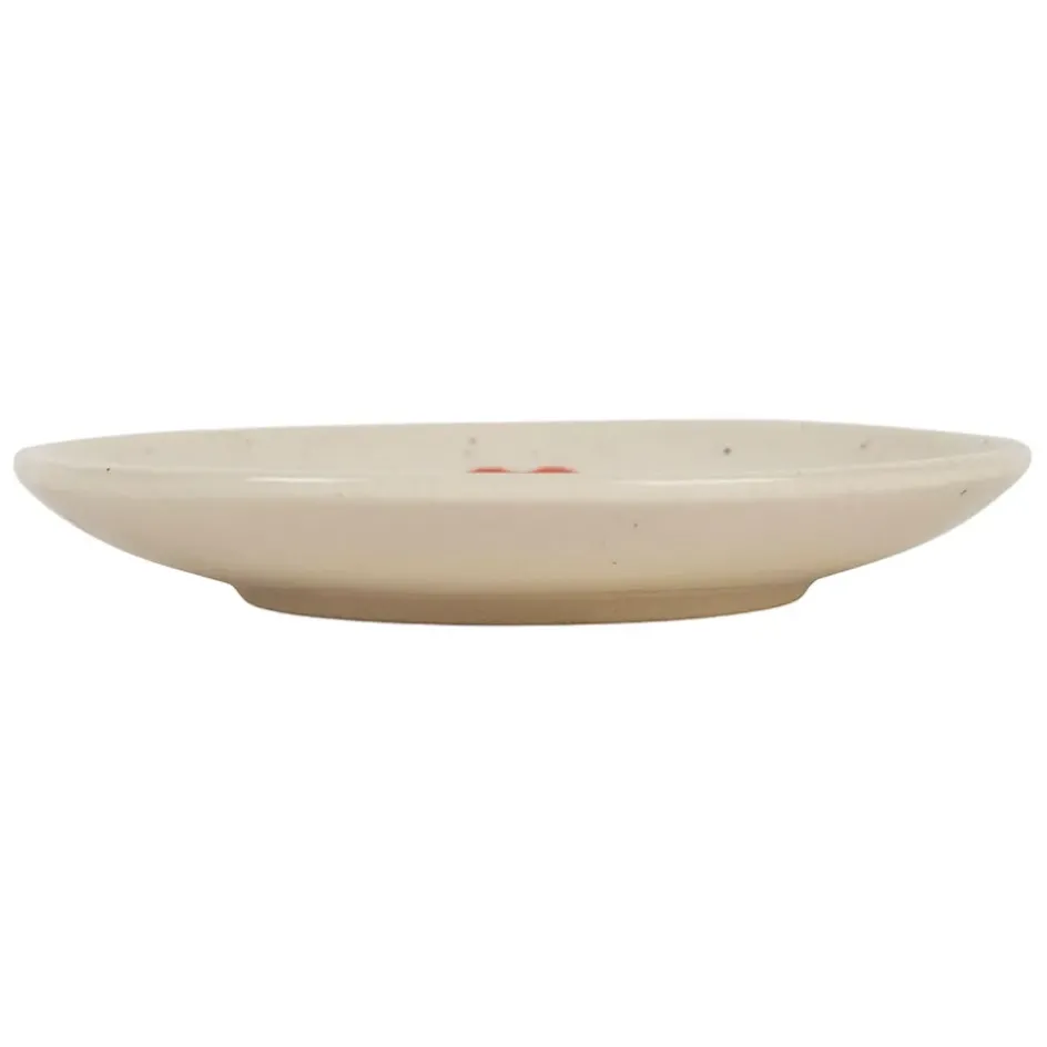 Fabrique de Styles Petits Objets Déco>Vide poche rond en grès moucheté d12cm - Famille Blanc