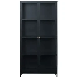 Fabrique de Styles Buffets Et Vitrines>Vitrine en métal 4 étagères h190cm - carmel Noir