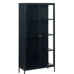 Fabrique de Styles Buffets Et Vitrines>Vitrine en métal 4 étagères h190cm - carmel Noir