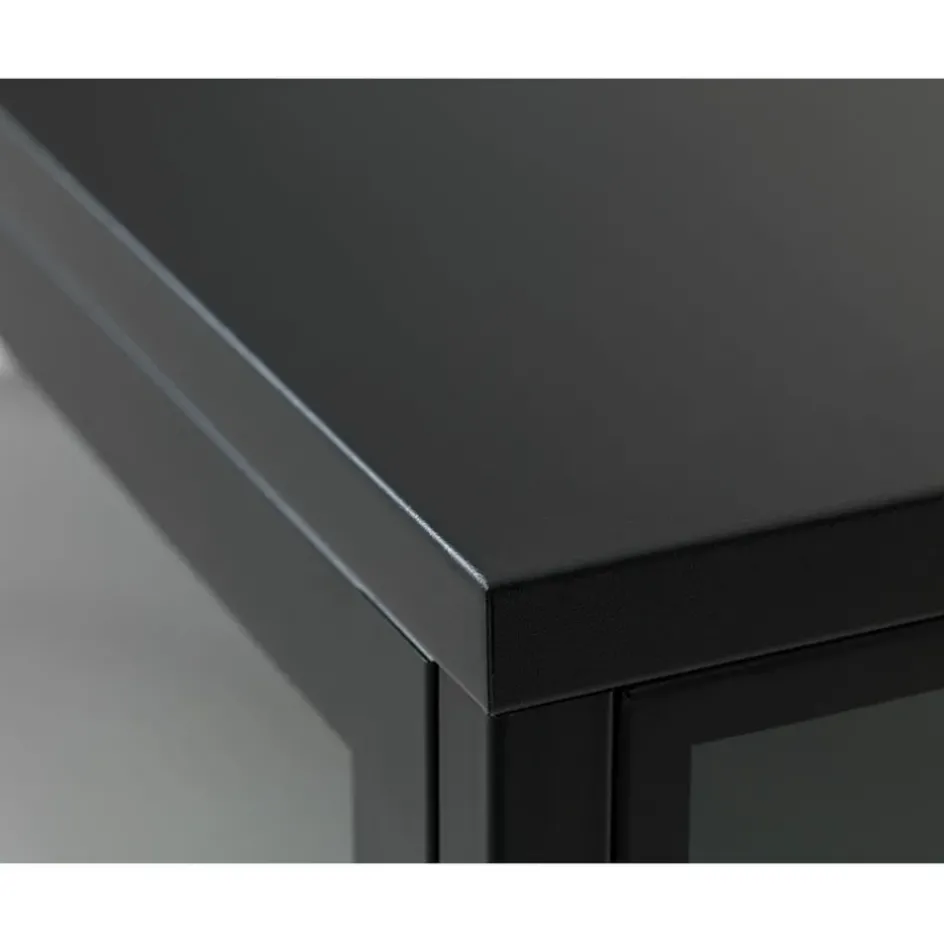 Fabrique de Styles Buffets Et Vitrines>Vitrine en métal 4 étagères h190cm - carmel Noir